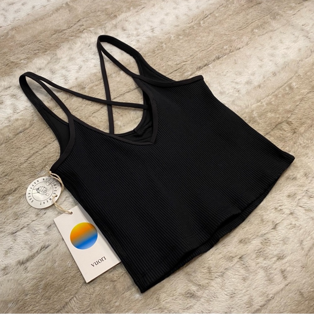 NWT VUORI Rib Crop Tank Women's Rib Tank in Black Size XS - Picture 8 of 14